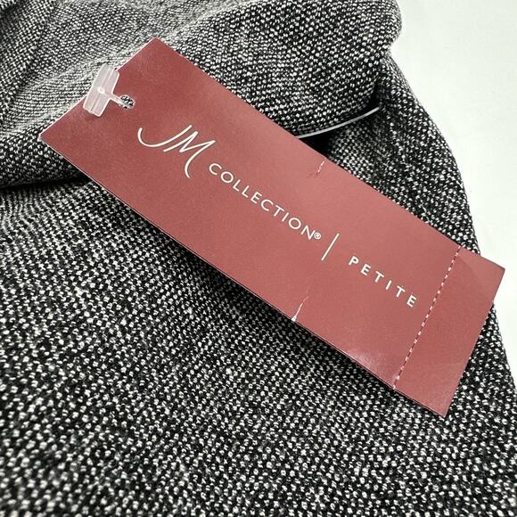 JM Collection Gray Matters Blk Wht Tweed Knit Jacket Size 16P New With Tags - Picture 9 of 10